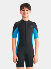 DIVE & SAIL Youth 2.5MM Front Zip Short Sleeve Shorty Wetsuit