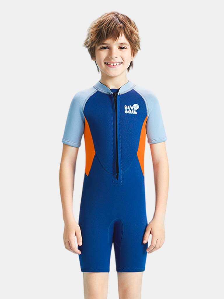 DIVE & SAIL Kids 2.5MM Neoprene Short Sleeve Front Zip Wetsuit