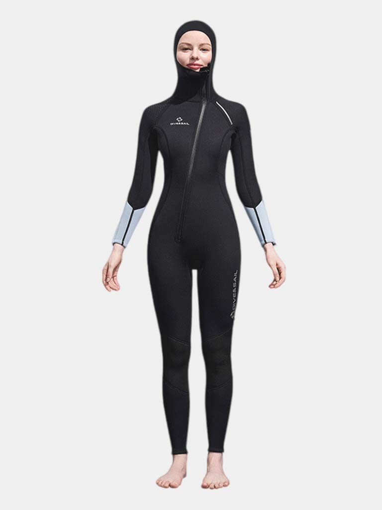 DIVE & SAIL 3MM Hooded One-Piece Front Zip Thermal Scuba Wetsuit