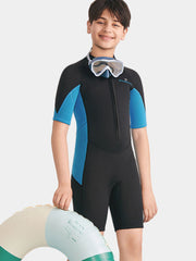 DIVE & SAIL Youth 2.5MM Front Zip Short Sleeve Shorty Wetsuit
