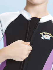 DIVE & SAIL Girls 2.5MM One Piece Short Sleeve Wetsuit