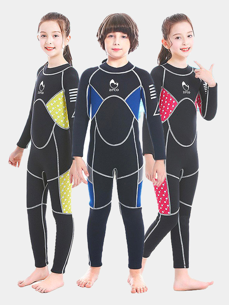 3MM Full Body Long Sleeve Kids Wetsuit 3 Colors
