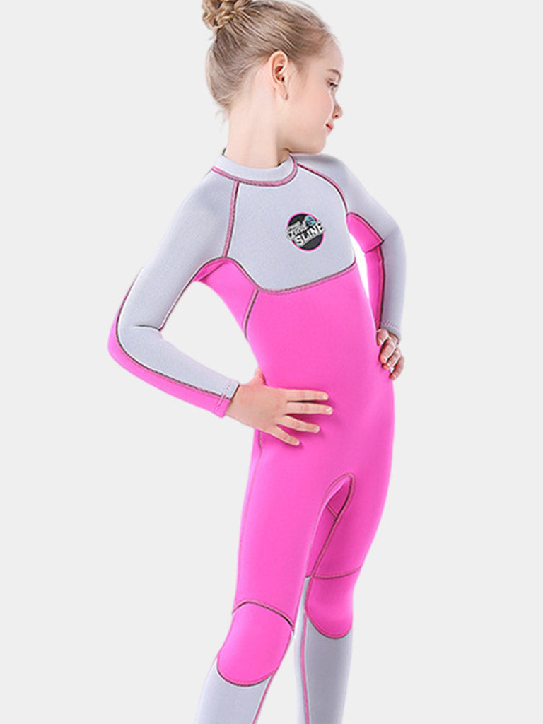 3MM Girls Full Length Long Sleeve Wetsuit Pink