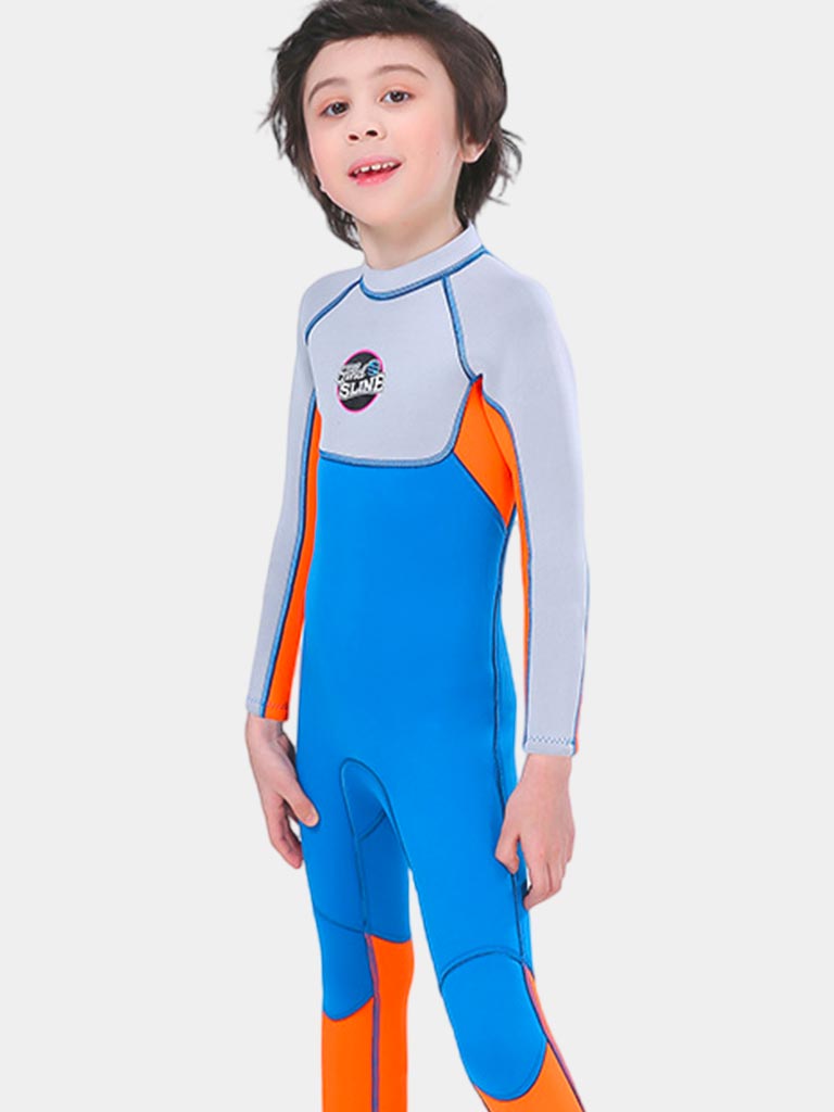 Boys Long Sleeve One Piece Thermal Wetsuit Blue