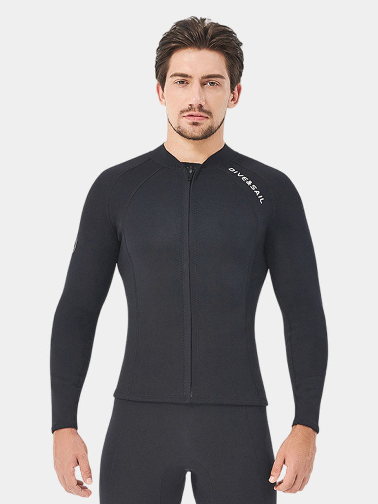 DIVE SAIL 2MM Black Neoprene Front Zip Wetsuit Jacket