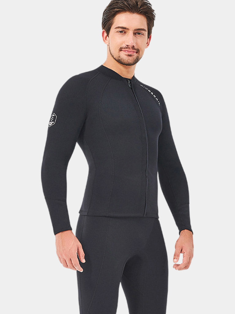 DIVE SAIL 2MM Black Neoprene Front Zip Wetsuit Men