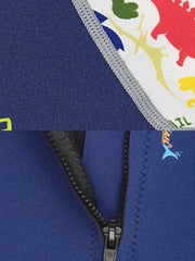DIVE & SAIL Boys' 2mm Neoprene Colorful Cartoon Full Body Back Zip Wetsuit