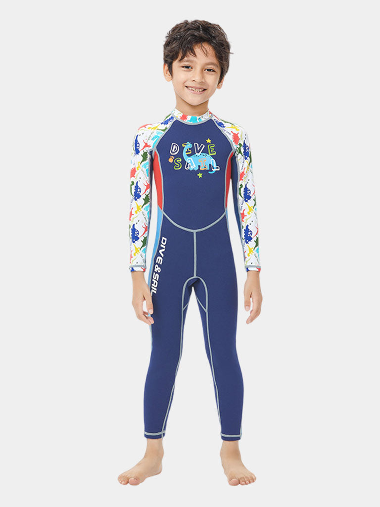 DIVE & SAIL Boys' 2mm Neoprene Colorful Cartoon Full Body Back Zip Wetsuit