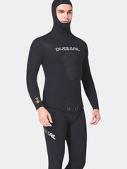 DIVE SAIL Men 1.5MM Two Piece Wetsuit with Hood Black Side