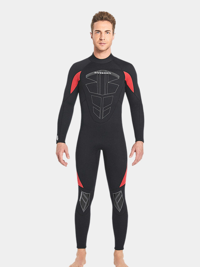 DIVE SAIL Men Long Sleeve Wetsuit Black Red