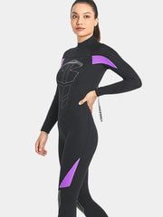 DIVE SAIL Women Long Sleeve Wetsuit Black Purple Side