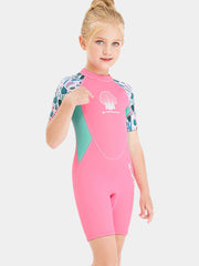 Girls 2.5MM Shorty Wetsuit Swimsuit Pink