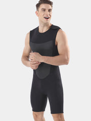 MYLEDI Men 2MM Shorty Full Wetsuit Vest Black