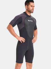 ZCCO Men's 3MM One Piece Shorty Plus Size Wetsuit, Black & Grey