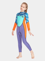 SABOLAY Girls Long Sleeve Colorful Wetsuit