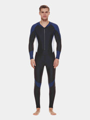 SBART Men Front Zip UV Protection Wetsuit Swimsuit Blue