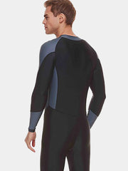 SBART Men Front Zip UV Protection Wetsuit Swimsuit Grey back