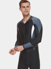 SBART Men Front Zip UV Protection Wetsuit Swimsuit Grey