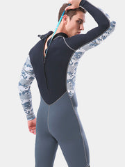SLINX 2MM Men One Piece Wetsuit Camo Grey Back