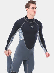 SLINX 2MM Men One Piece Wetsuit Camo Grey Side