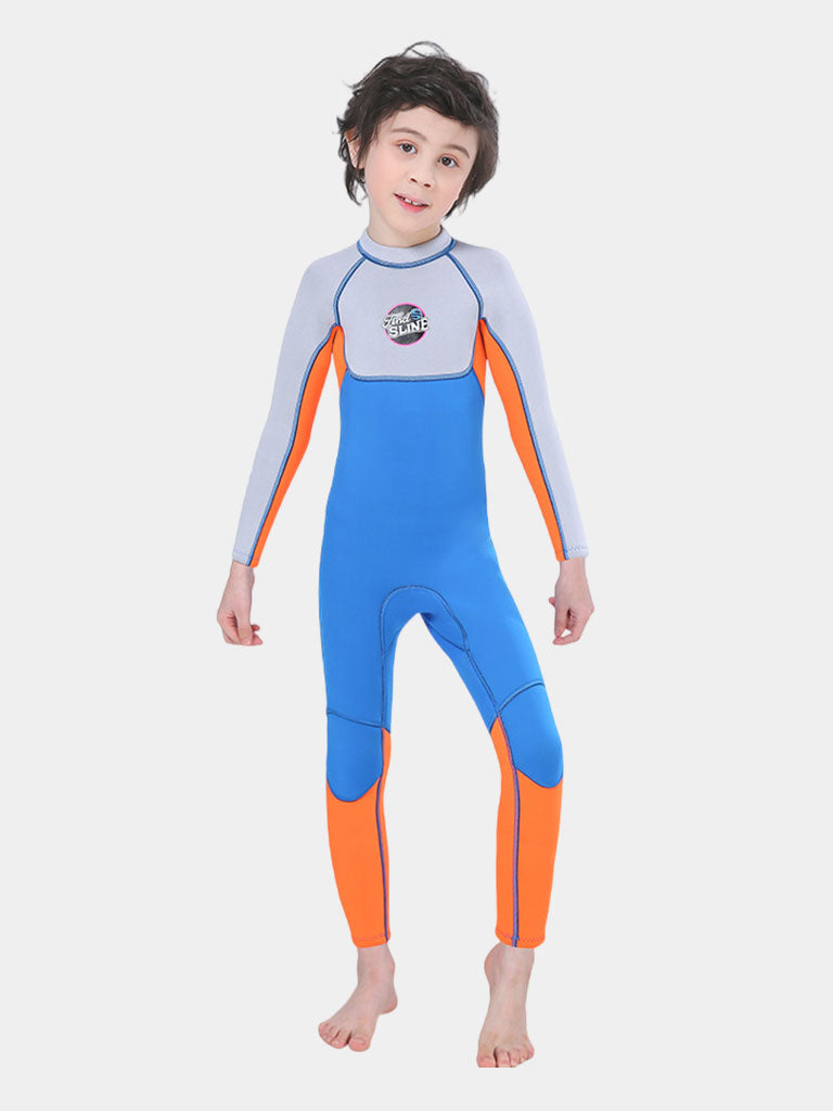 SLINX Boys Long Sleeve One Piece Thermal Wetsuit Blue