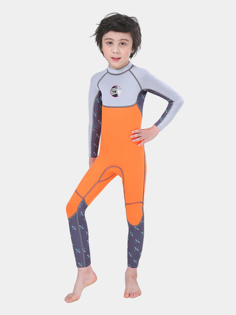 SLINX Boys Long Sleeve One Piece Thermal Wetsuit Orange