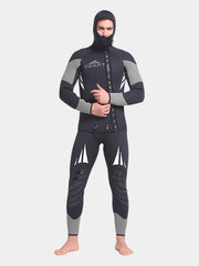 Sbart Men 5MM Two Piece Hooded Wetsuit Grey