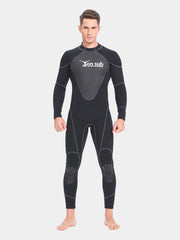 YonSub Men 1.5MM One Piece Black Wetsuit Front