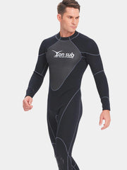 YonSub Men 1.5MM One Piece Black Wetsuit Left Side